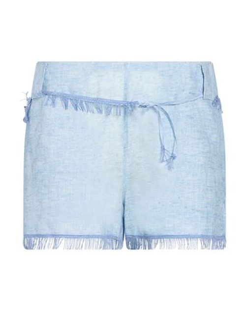 Woman Shorts & Bermuda Shorts Light blue Size M Linen