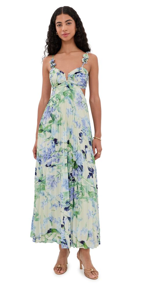 Emese Dress Green Blue Floral