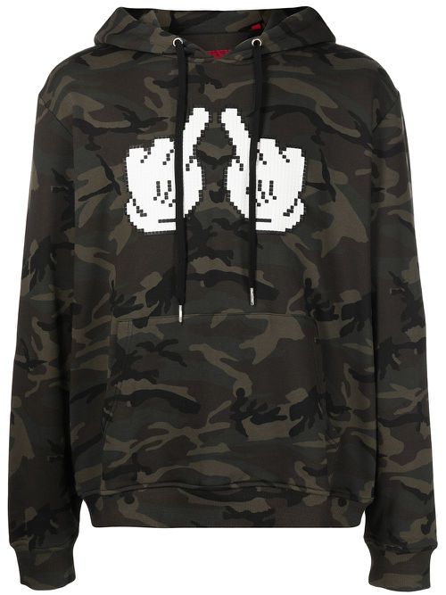 Double F-print cotton hoodie - Green