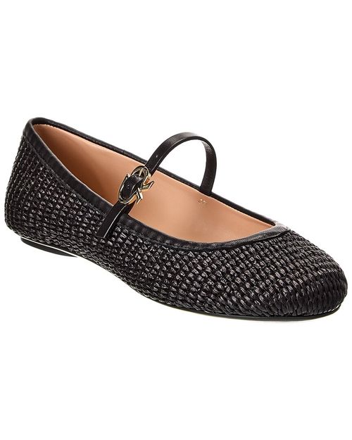 Carla Straw & Leather Flat