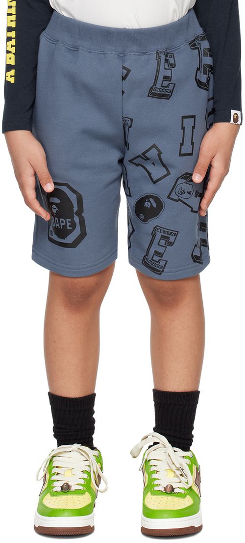 Kids Blue Print Shorts