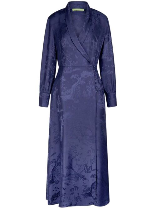 Winding Stream Party silk wrap dress - Purple