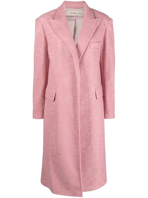Camelia felted long coat - Pink