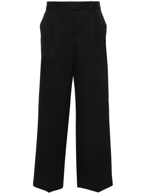 Wide-leg wool trousers - Black