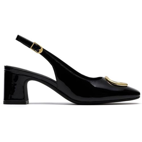 Clarks Women's Fernie Sling Black Patent Leather Court Shoes, Heels, Sling Back | : 4/Standard Fit