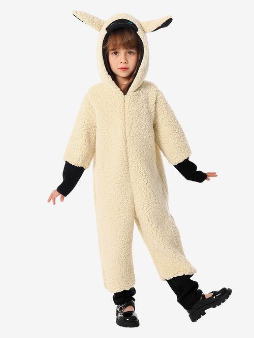 Kids Sheep Kigurumi Onesie Pajamas Animal Polyester Jumpsuit