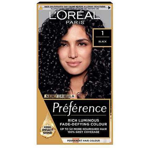 L'Oreal Paris Preference 1.0 Black, Rich Luminous Fade-Defying Permanent Colour