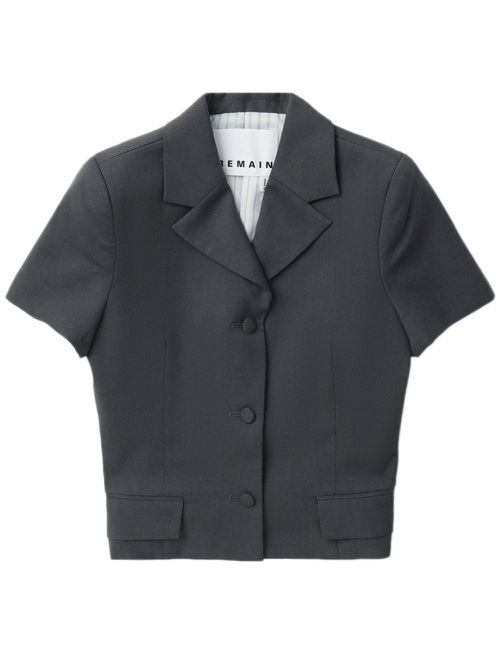 Single-breasted short-sleeve blazer - Grey