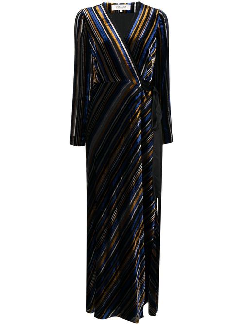 Jareth velvet wrap maxi dress - Blue