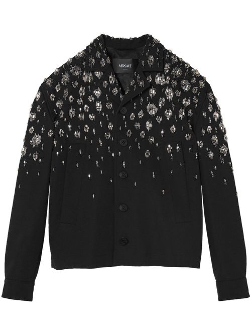 Crystal-embellished jacket - Black