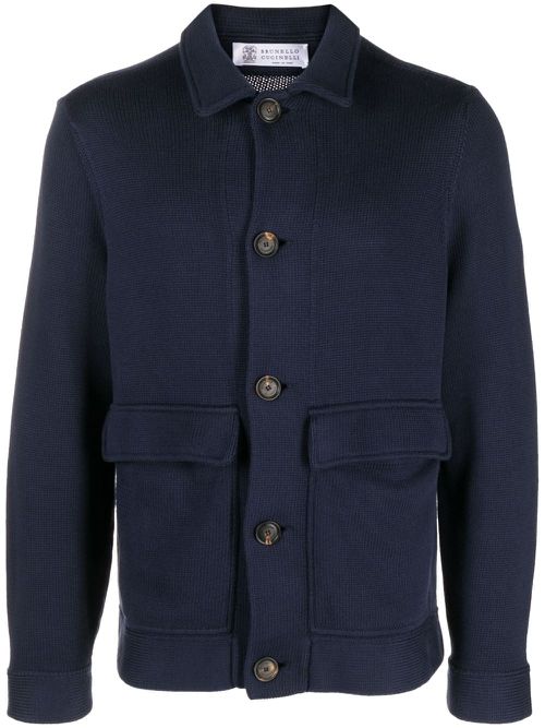 Button-up cotton cardigan - Blue