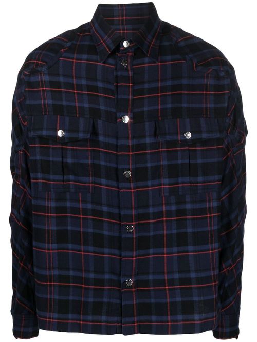 Plaid-check print shirt - Blue