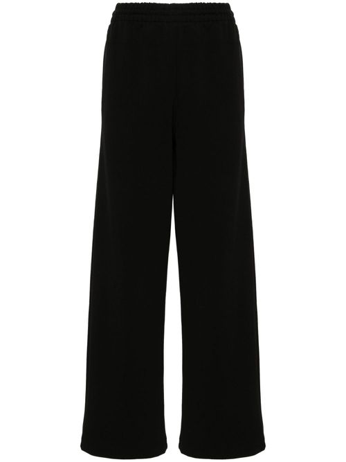 Ribbed straight-leg trousers - Black