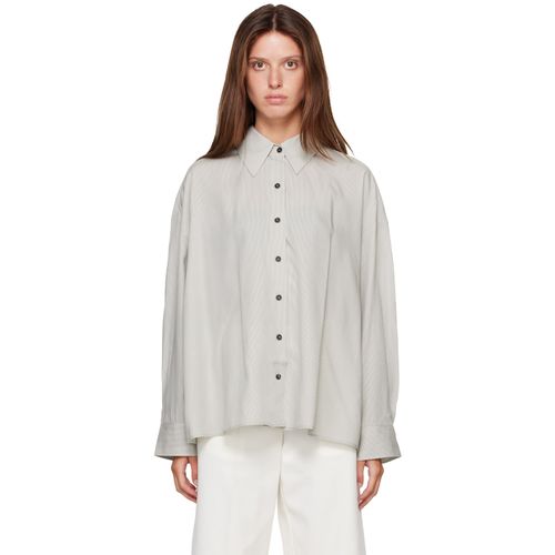 Gray Pinstriped Oversized Shirt