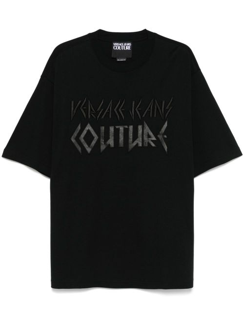 Logo-embroidered T-shirt - Black