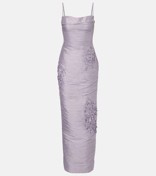 Marisol appliqué taffeta gown