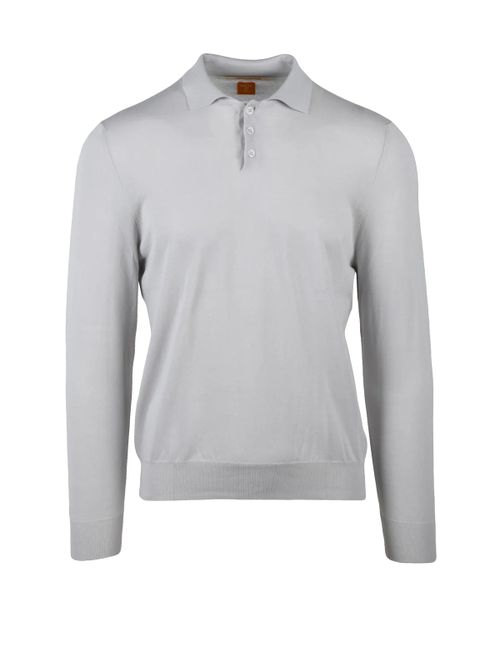 Knit Polo With Classic Collar And Three-Button Placket