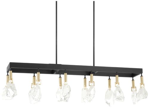 Metropolitan Rare Elements 12-Light Chandelier in Sand Coal With Vintage Brass - N
