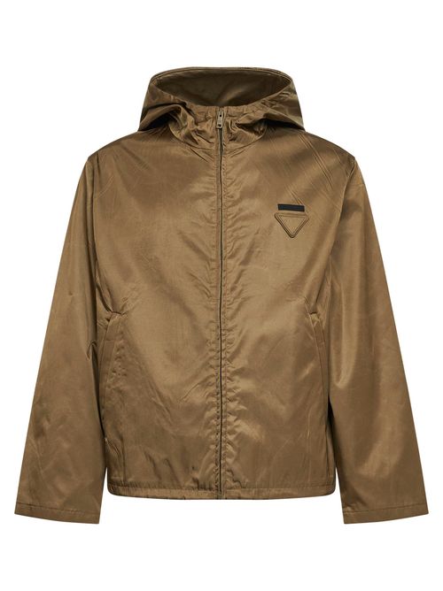 Hooded Re-Nylon Recycled Polyamide Jacket — Olive