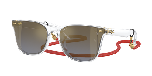 Ray-Ban Unisex Sunglass RB4391D Year of the Rabbit edition - Frame color: Transparent, Lens color: Blue Gradient Grey Mirror Gold