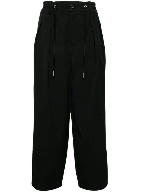 Cross fold curve trousers - Black