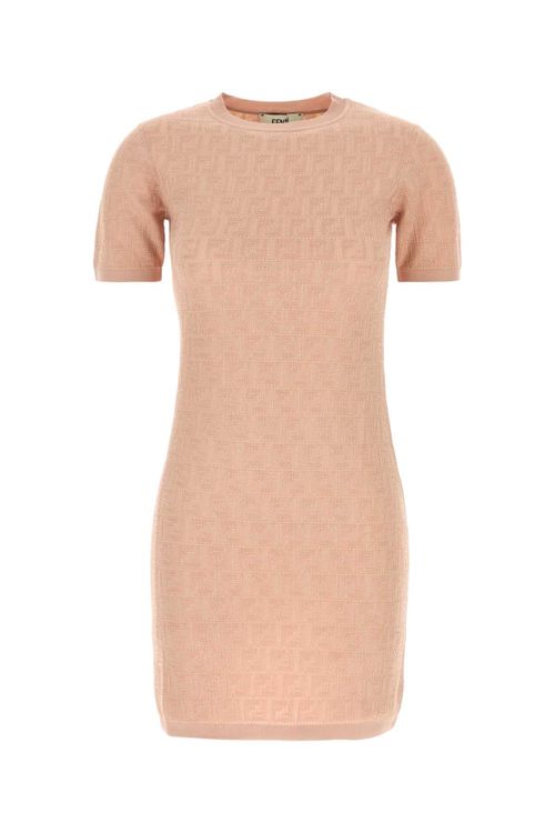 Cotton-Viscose Knit Dress — Pink