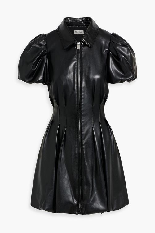 Callista pleated mini dress - Black - US 2