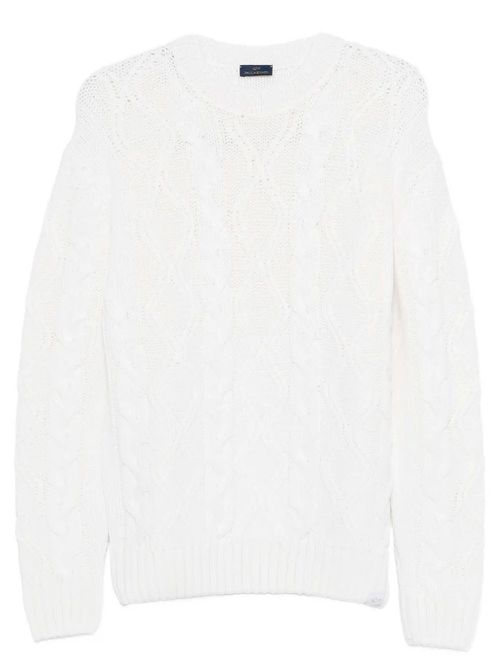 Cable Knit Crewneck Wool Sweater