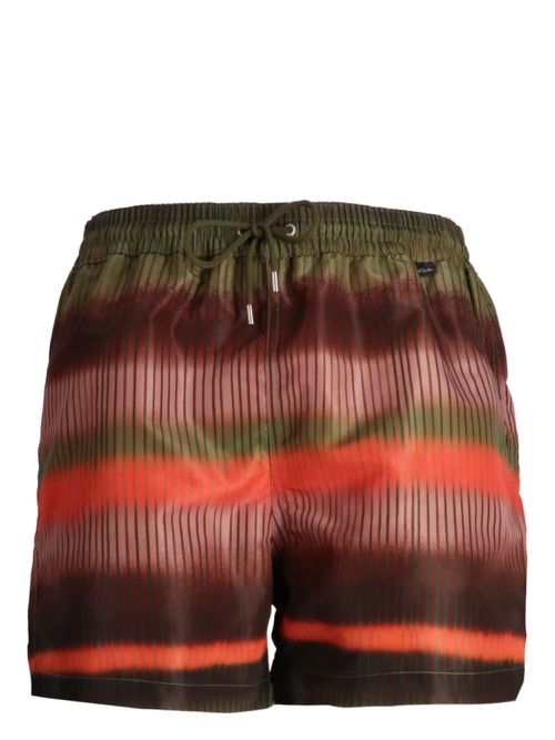 Striped swim shorts - Green