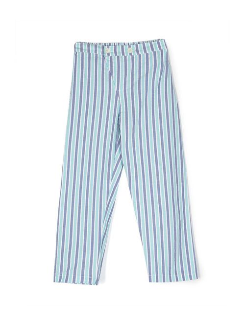 Straight-leg striped trousers - Green
