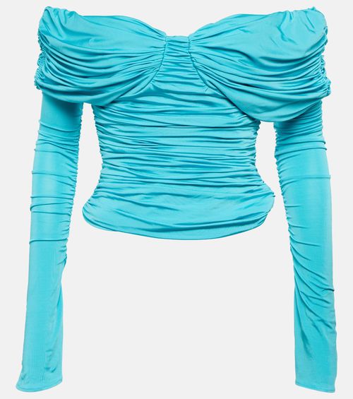 Gathered off-shoulder top