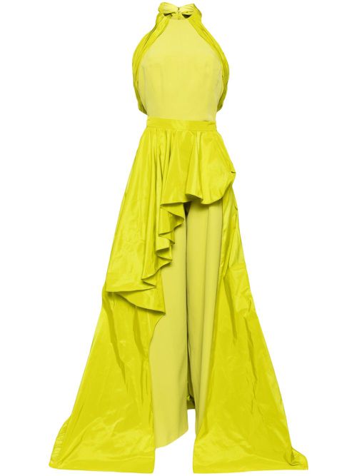 Detachable overskirt sleeveless jumpsuit - Green