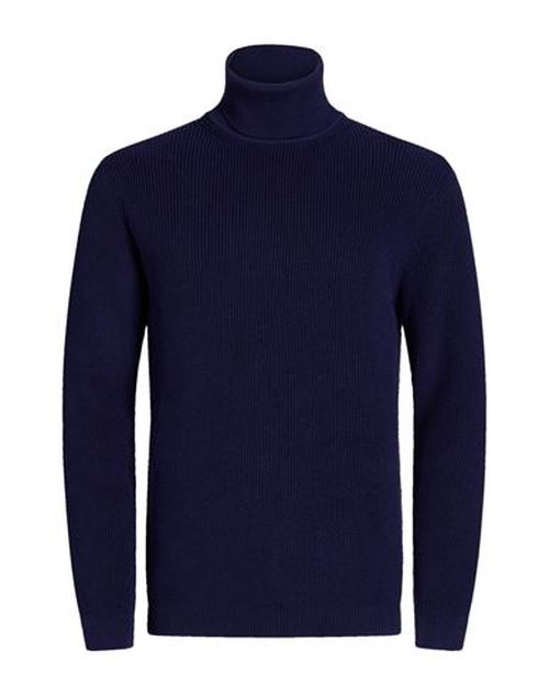 Man Turtleneck Navy Size M Cotton, Acrylic