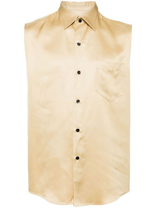 Buttoned-up sleeveless shirt - Yellow