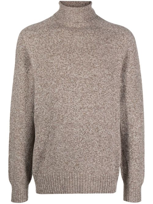 Roll-neck long-sleeved jumper - Neutrals