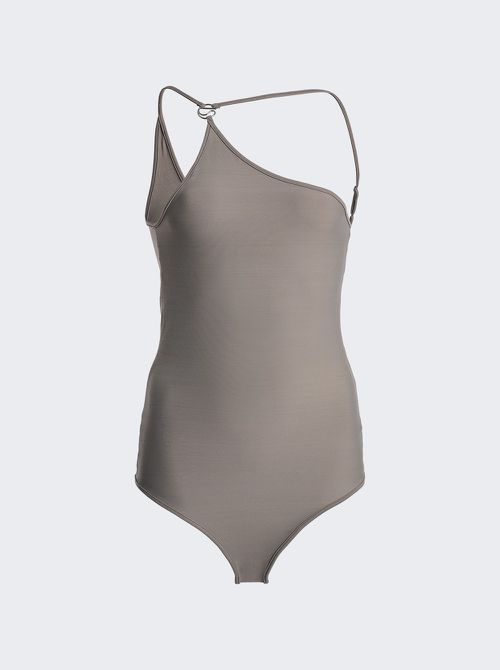 One Shoulder Swimsuit Brown