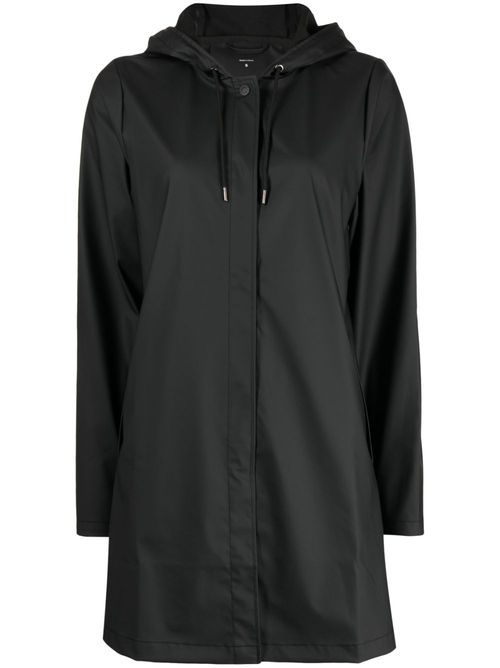 Button-up hooded parka - Black