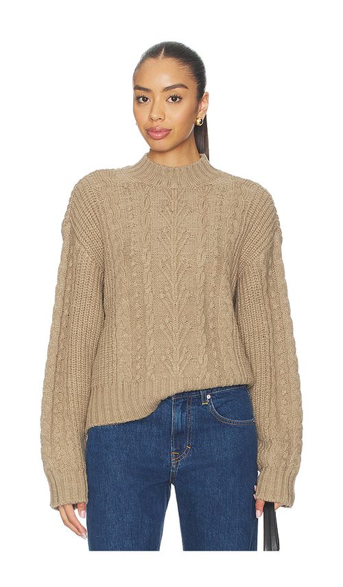 Tularosa Zolene Mock Neck Sweater in Taupe. S. Also in XS