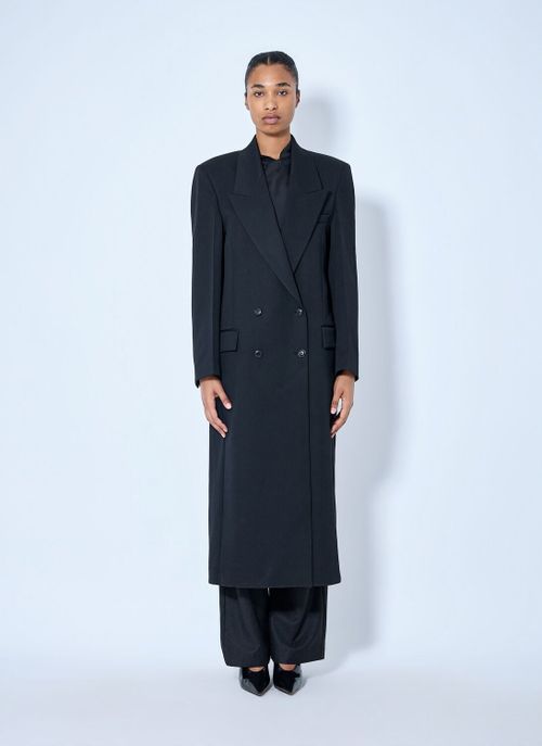 Double Breasted Tailored Coat - Woman Coats Black Fr