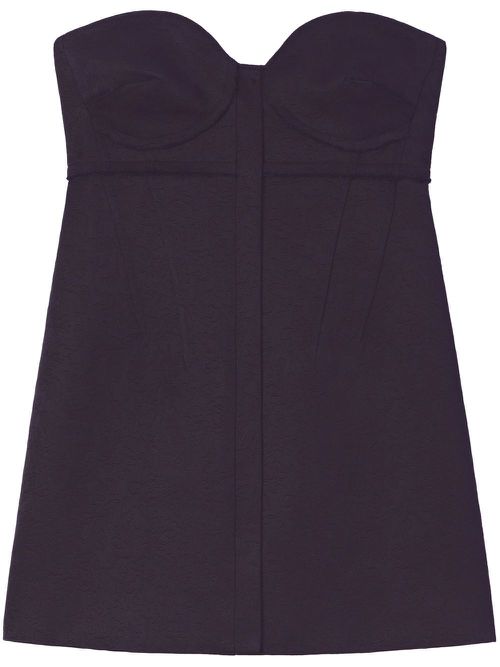 Patterned-jacquard bustier top - Grey