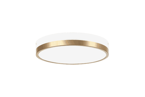 White & Aged Gold Brass LED Flush Mount from the Tone Collection