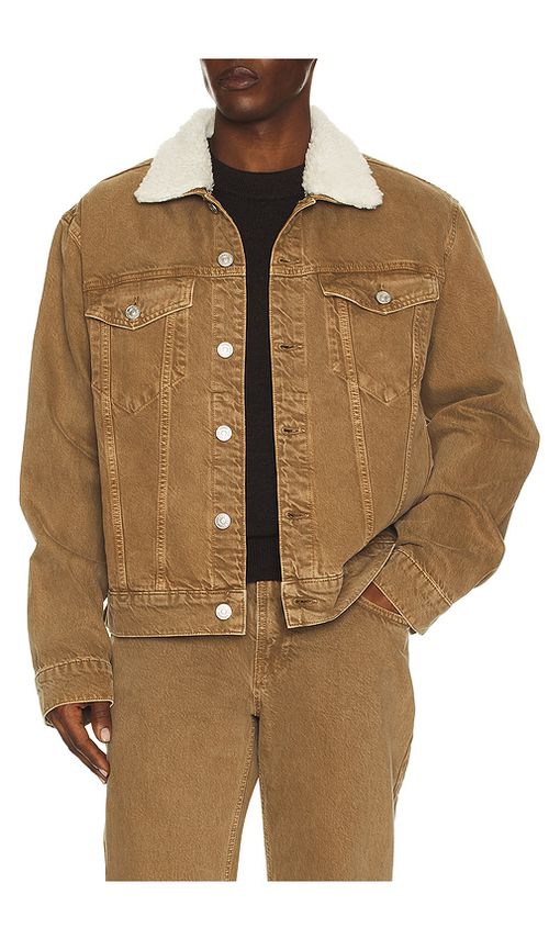 PAIGE Erickson Jacket With Sherpa Collar in Green. L. Also in M, XL/1X, XXL/2X
