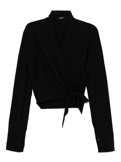 Goen.J shawl lapel blouse - Black