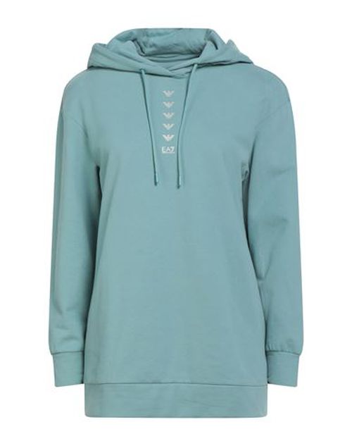 Woman Sweatshirt Turquoise Size L Cotton, Elastane