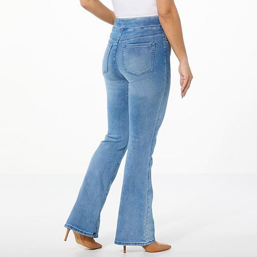 Virtual Stretch Denim Pull-On Flare Jean - Blue
