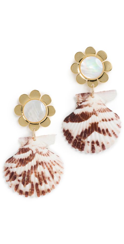 Brinker + Eliza Cora Earrings Neutral Shell/MOP One Size