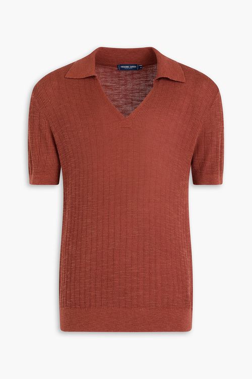 Frescobol Carioca - Joaquim ribbed cotton-blend polo shirt - Brown - XXL