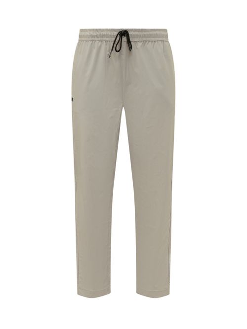 Beige Straight Drawstring Pants