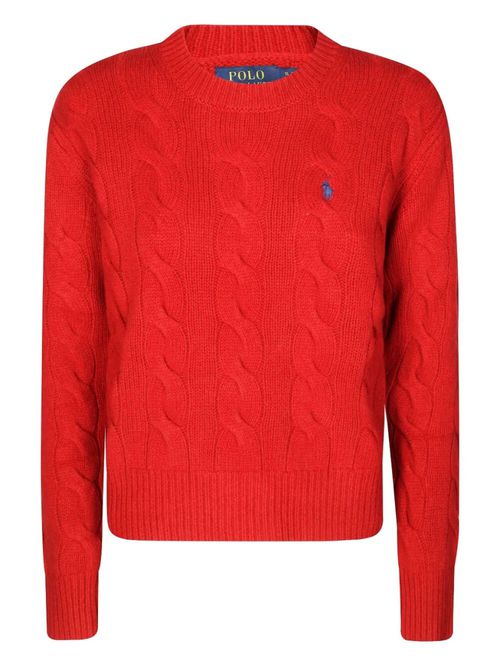 Red Cable-Knit Sweater