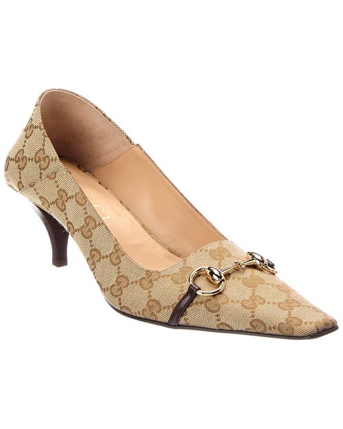 Vittioria Gg Supreme Canvas & Leather Pump